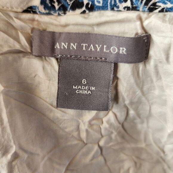 ANN TAYLOR Blue Layered A Line Knee Length Woman's Skirt Size 6 - Picture 6 of 6